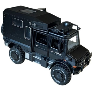 ماشین اسباب بازی بنز ارتشی مشکی طرح نفربر جنگی مدل یونیماگ Unimog. 1:24 Car Model_اسباب بازی